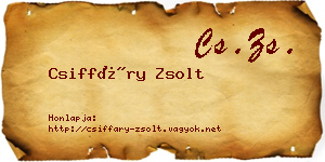 Csiffáry Zsolt névjegykártya
